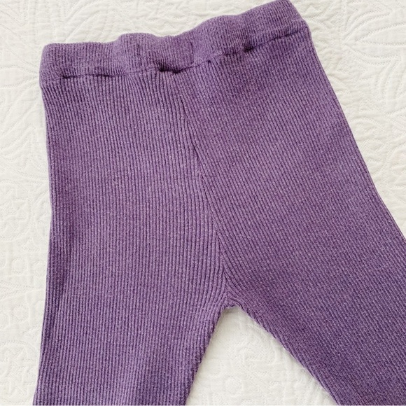 Zara Girls' Ribbed Knit Leggings, Purple - Picture 4 of 4
